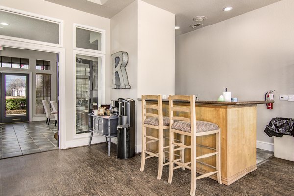 Modern clubhouse featuring stylish lounge areas at The Ridge Apartments