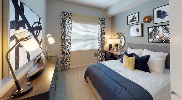 bedroom at Nexus at Orenco Station Apartments