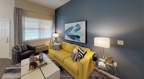Contemporary living room with modern decor at Nexus at Orenco Station Apartments