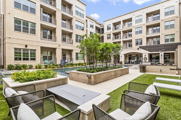 pool and patio at Elan Addison Grove Apartments