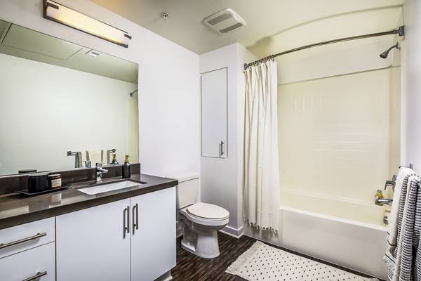 bathroom at Be DTLA Apartments