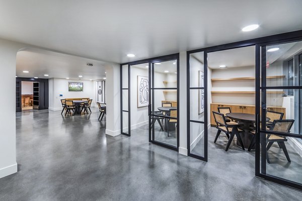 Modern meeting facility with sleek design at Be DTLA Apartments, perfect for business gatherings in Los Angeles