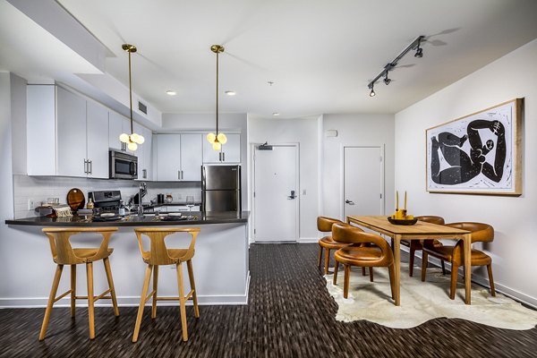 dining room at Be DTLA Apartments