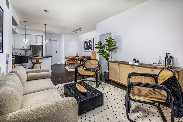 living room at Be DTLA Apartments