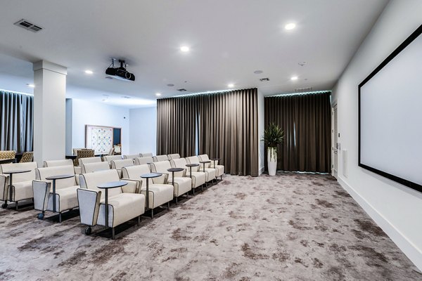 clubhouse theater at Everleigh Lakeline Apartments