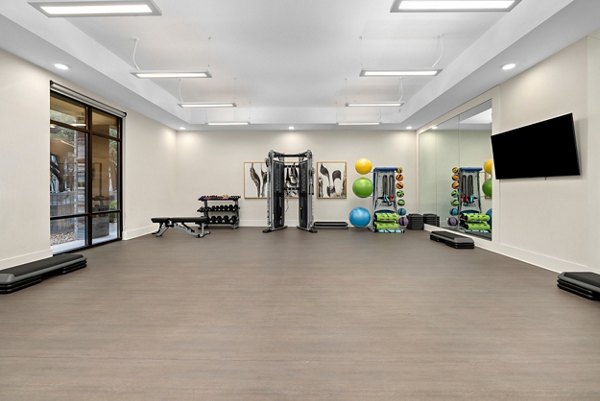 fitness center at Everleigh Lakeline Apartments