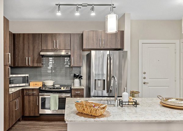 kitchen at Everleigh Lakeline Apartments