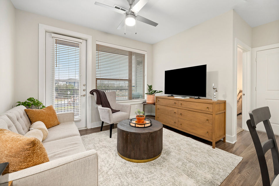living room at Everleigh Lakeline Apartments