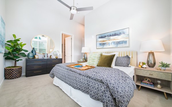 Spacious bedroom with elegant decor at Overture Chapel Hill Apartments