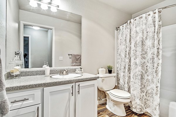 Contemporary bathroom with sleek fixtures at Kendall Ridge Apartments