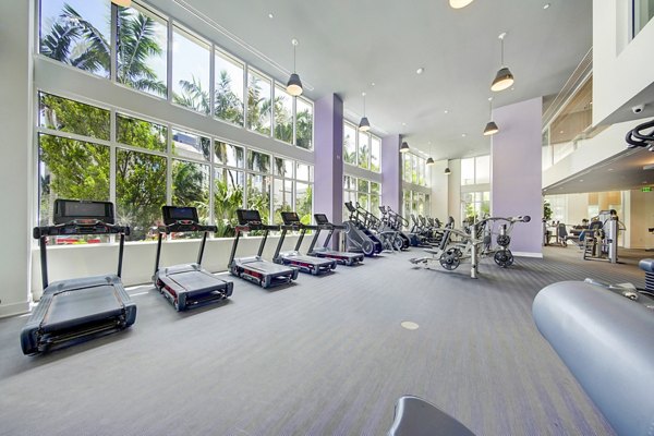 Modern fitness center with state-of-the-art equipment at Alluvion Las Olas Apartments