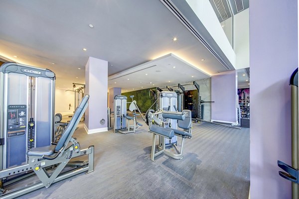 State-of-the-art fitness center with modern equipment at Alluvion Las Olas Apartments