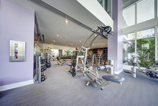 State-of-the-art fitness center with modern equipment at Alluvion Las Olas Apartments