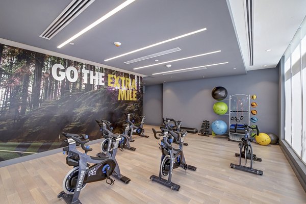 Yoga and spin studio with modern equipment at Alluvion Las Olas Apartments