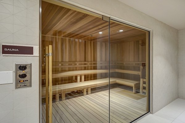 sauna at Alluvion Las Olas Apartments