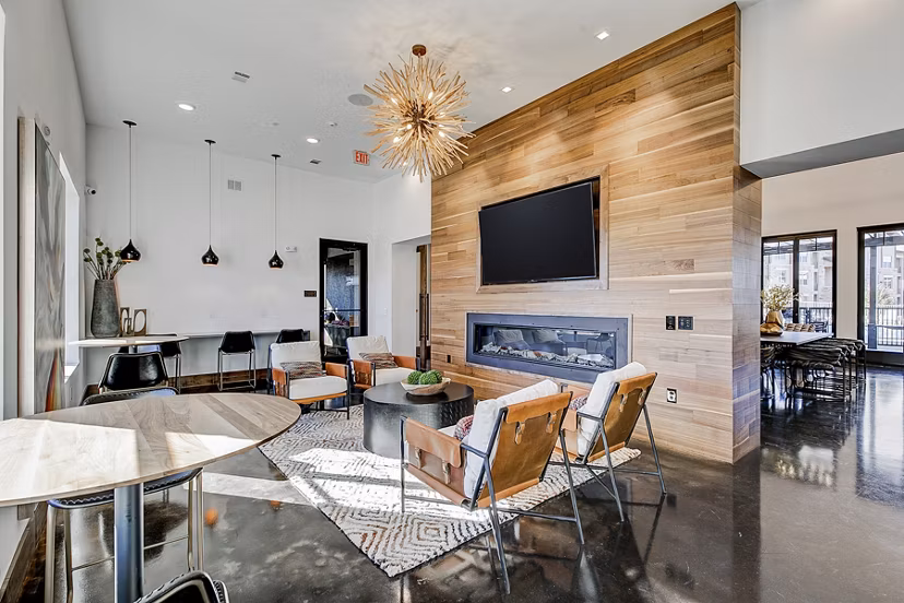 Luxurious clubhouse lobby with stylish seating areas at The Preserve apartments
