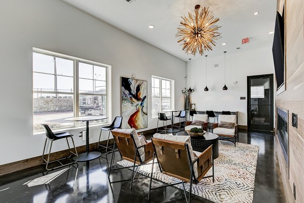 Stylish clubhouse lobby with modern decor at The Preserve luxury apartments