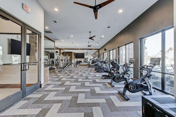 State-of-the-art fitness center with modern equipment at The Preserve luxury apartments