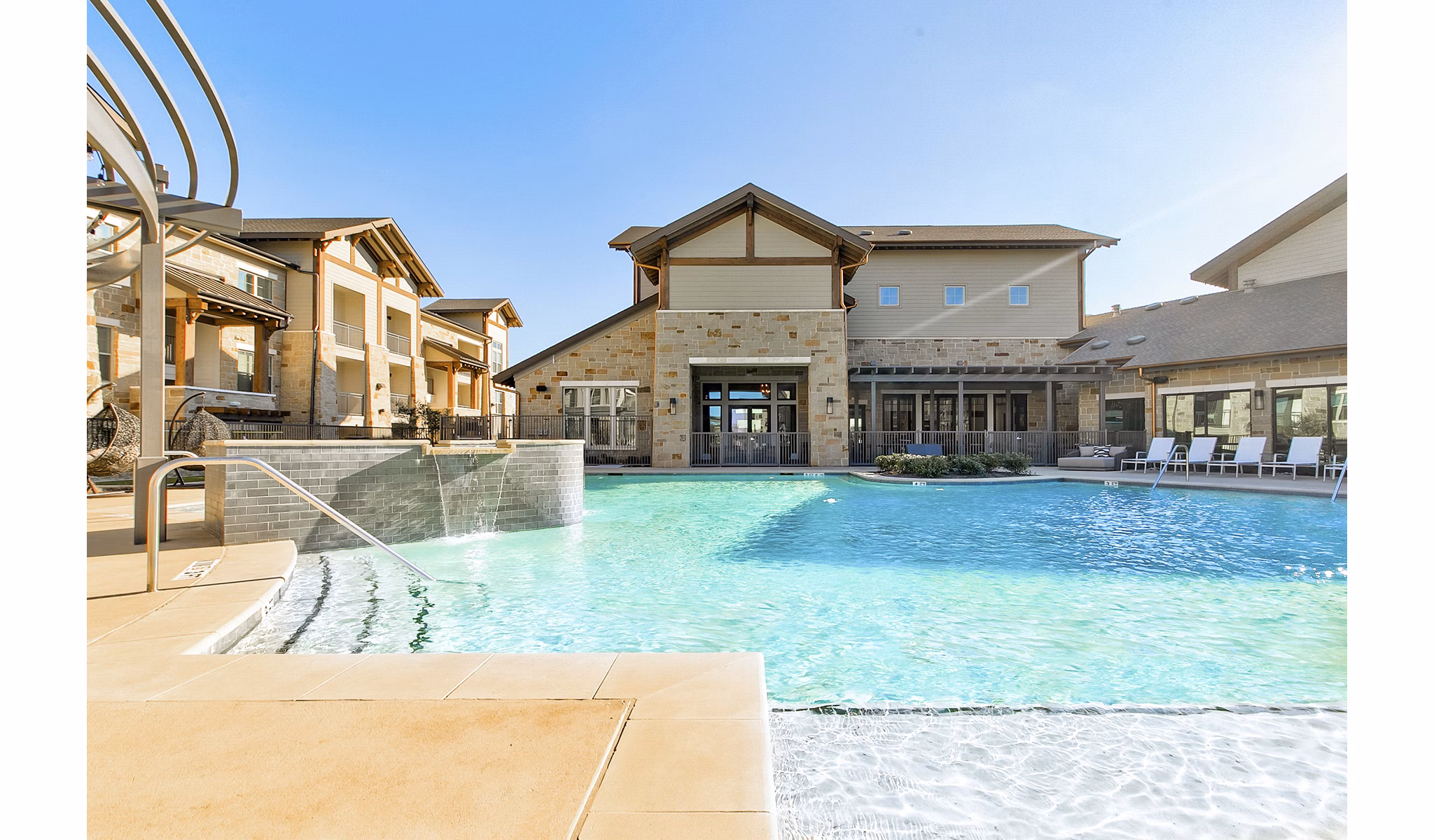 The Preserve: Luxury pool with scenic surroundings at Greystar's premier apartments