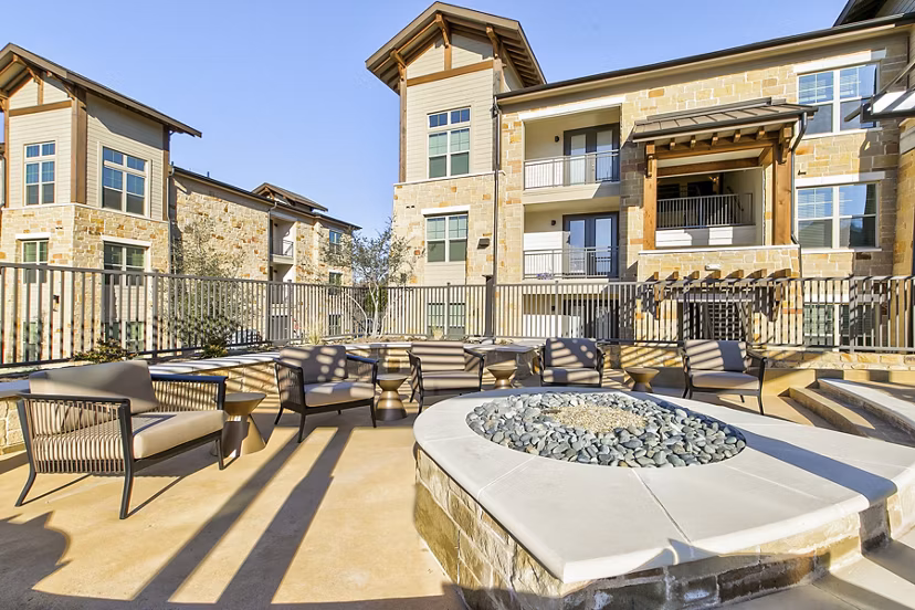 Cozy fire pit area at The Preserve, ideal for relaxing evenings outdoors