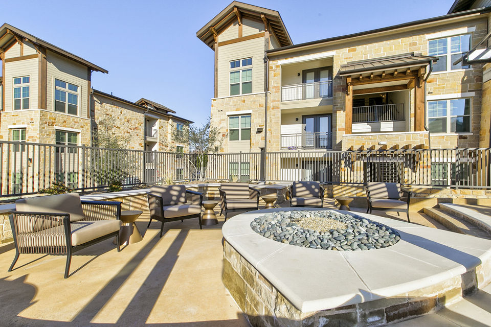 Cozy fire pit area at The Preserve, ideal for relaxing evenings outdoors