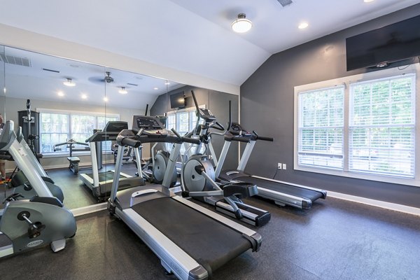 State-of-the-art fitness center with modern equipment at Bridgeport Apartments luxury living