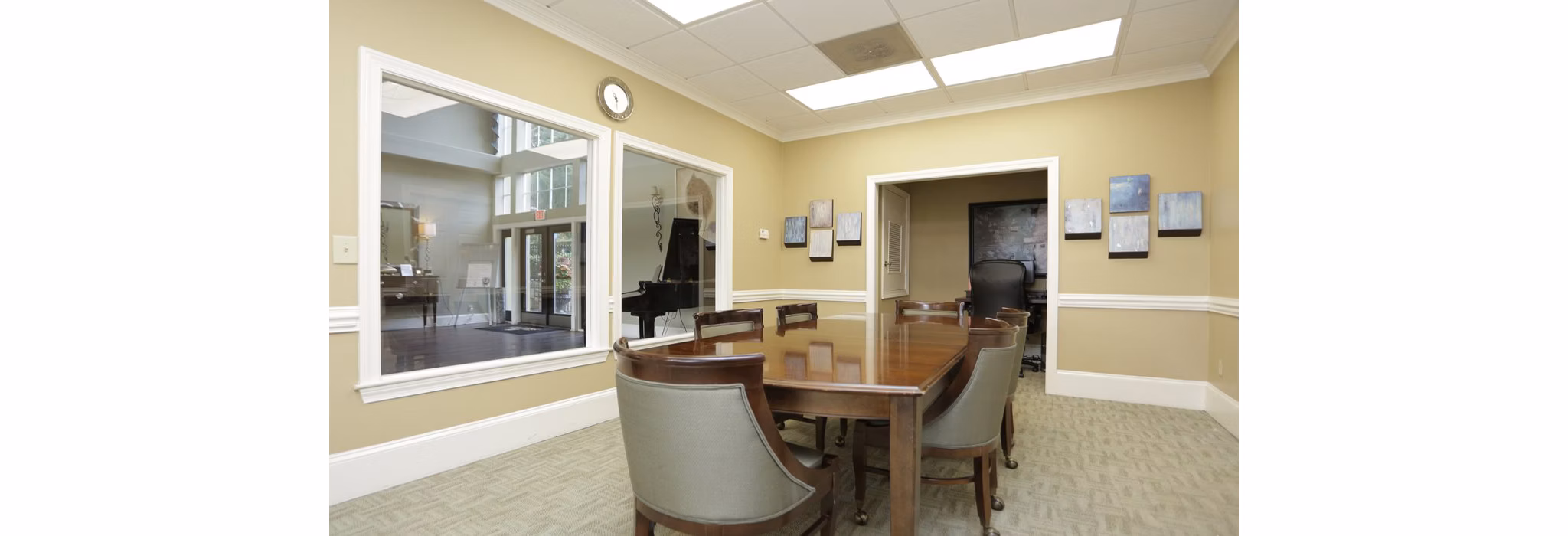 Spacious meeting facility with modern seating and presentation equipment at Avana Cumberland Apartments