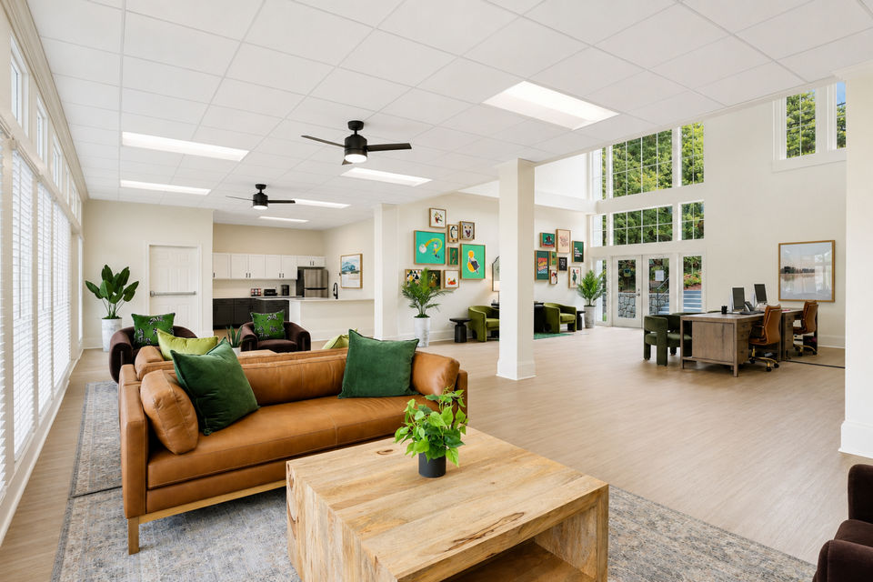 Spacious meeting facility with modern seating and presentation equipment at Avana Cumberland Apartments