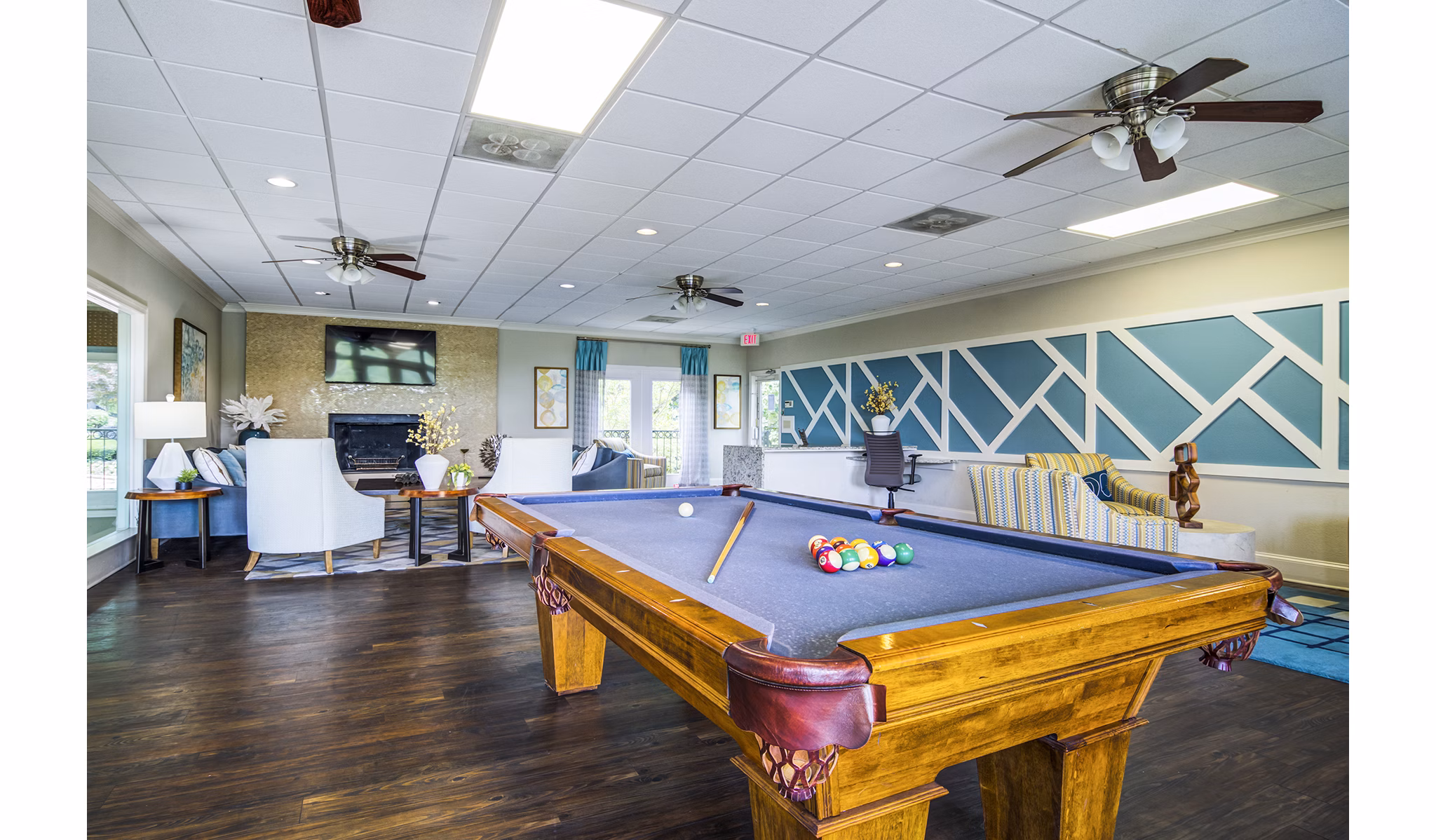 Game room featuring modern decor and entertainment options at Avana Cumberland Apartments