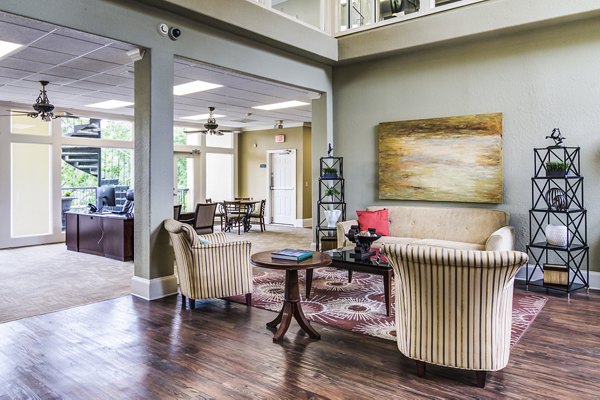 Clubhouse lounge featuring stylish seating and modern decor at Avana Cumberland Apartments in Atlanta