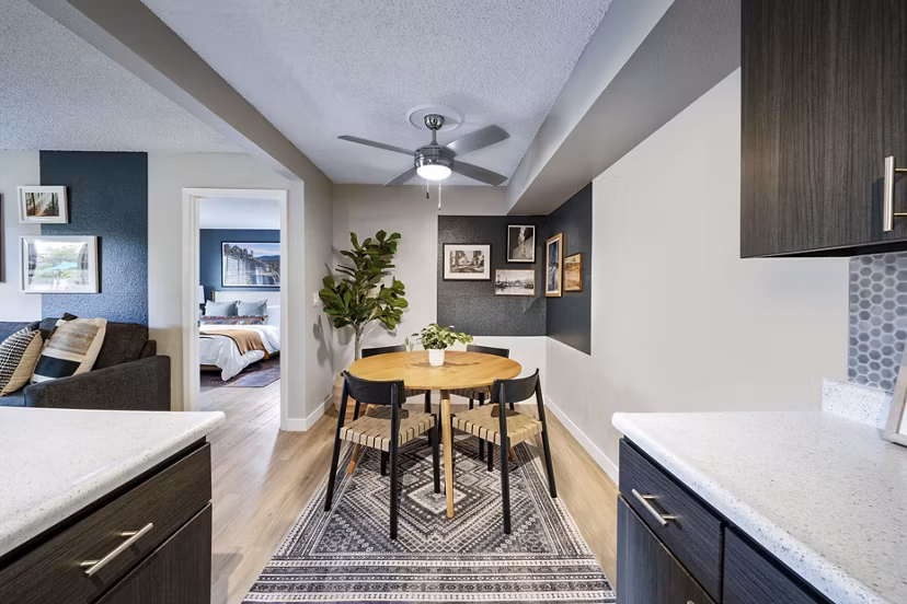 Dining area featuring elegant design at Tuscan Heights Apartments with upscale finishes for a luxurious lifestyle
