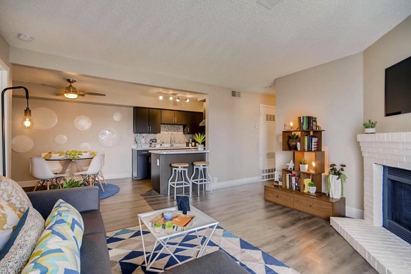 Spacious living room featuring modern furnishings at Tuscan Heights Apartments