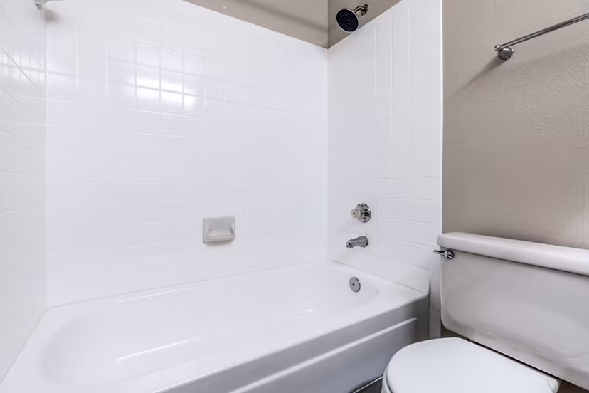 Bathroom featuring modern fixtures and sleek design in Huntington Park Apartments