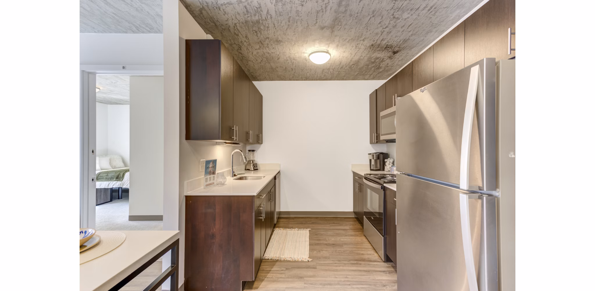 kitchen at 30 East Apartments 