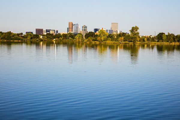 Skyline view from Raleigh at Sloans Lake luxury apartments in vibrant cityscape