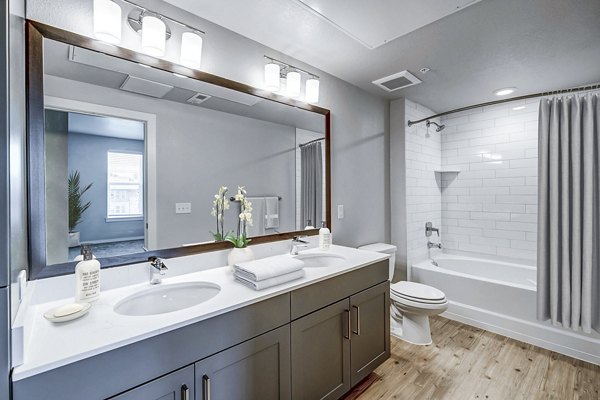 bathroom at The Tenzing Apartments