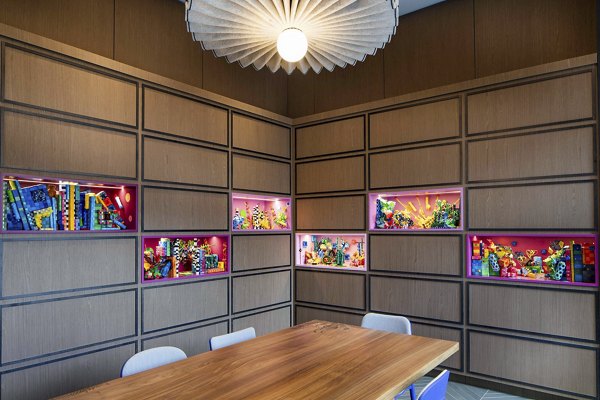 Modern meeting facility with advanced AV equipment at Bower Apartments, ideal for business gatherings and conferences