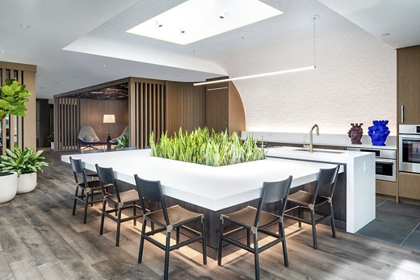 clubhouse kitchen at Bower Apartments