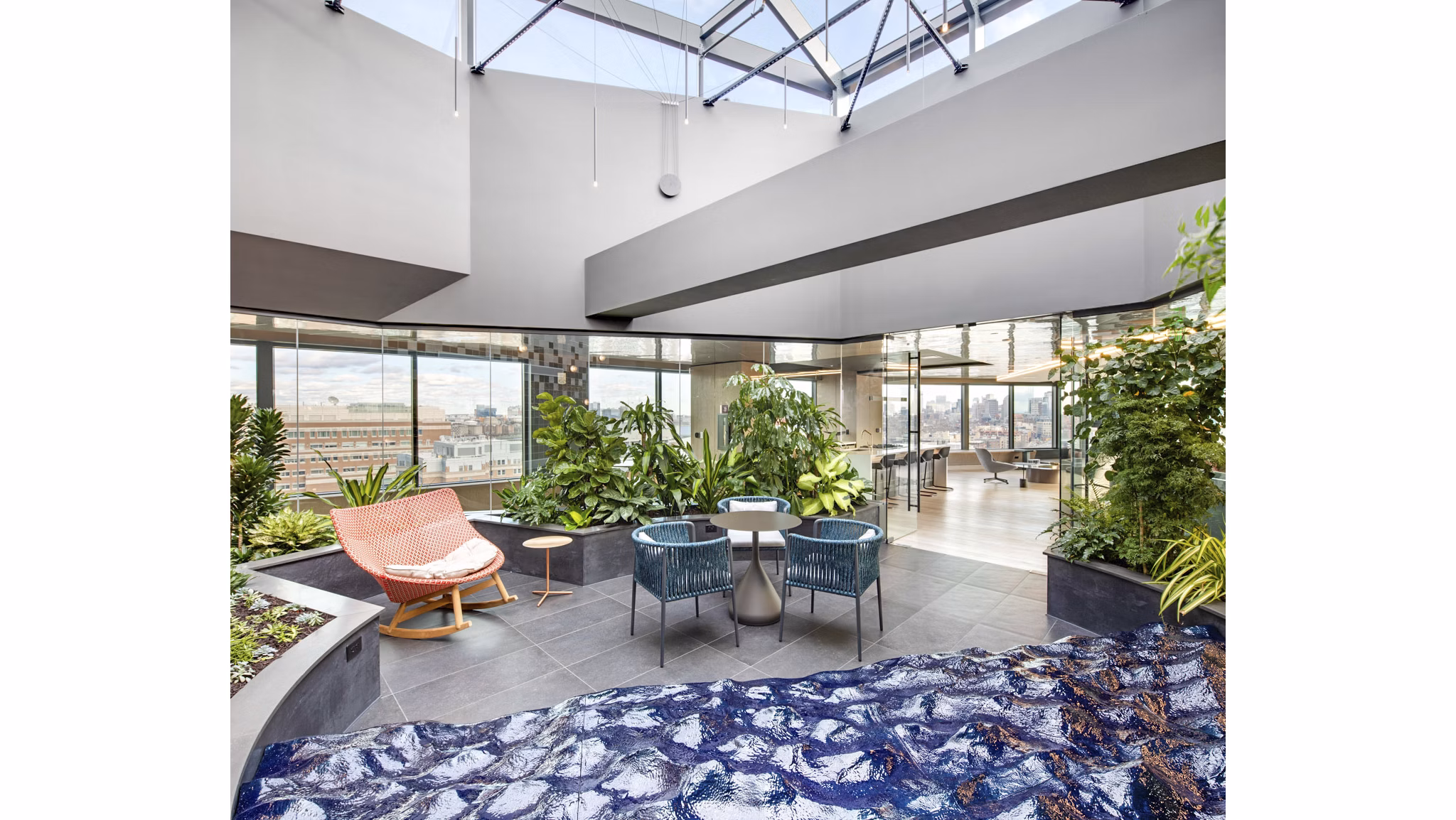 Clubhouse at Bower Apartments: Contemporary design with spacious seating and entertainment areas for social gatherings