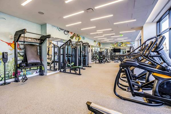 fitness center at Bower Apartments