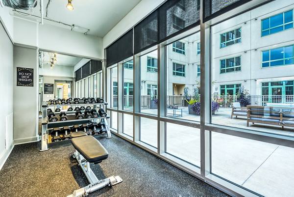 fitness center at Inspire Downtown Apartments
