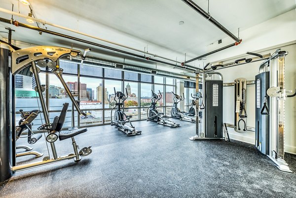 fitness center at Inspire Downtown Apartments