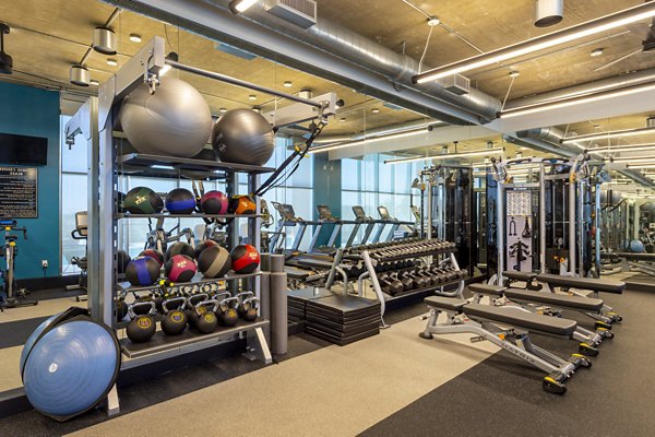 fitness center at The Museum Tower Apartments