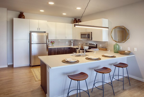 kitchen at South Main Station Apartments