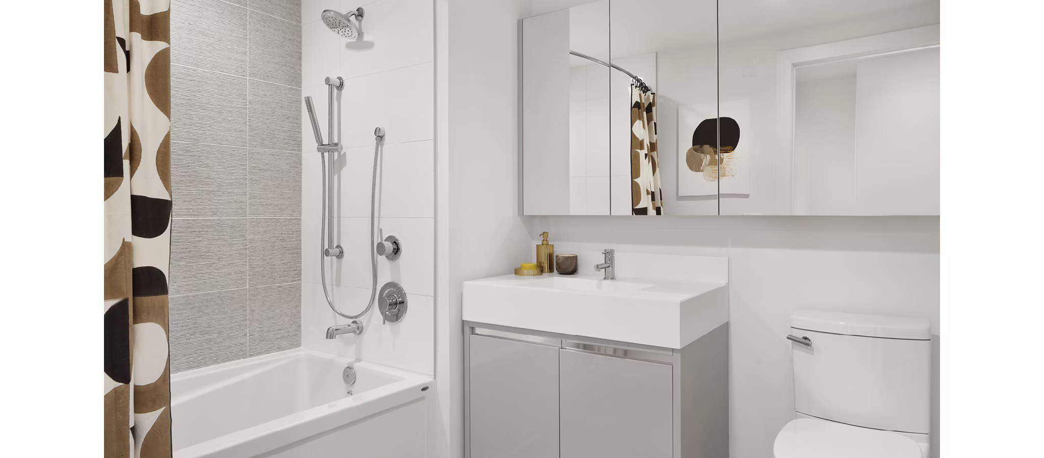 Modern bathroom with elegant fixtures at Hamilton Cove Apartments