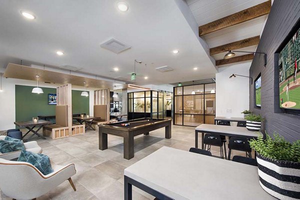 Clubhouse with modern furnishings at The Penrose Apartments offering luxury living experience