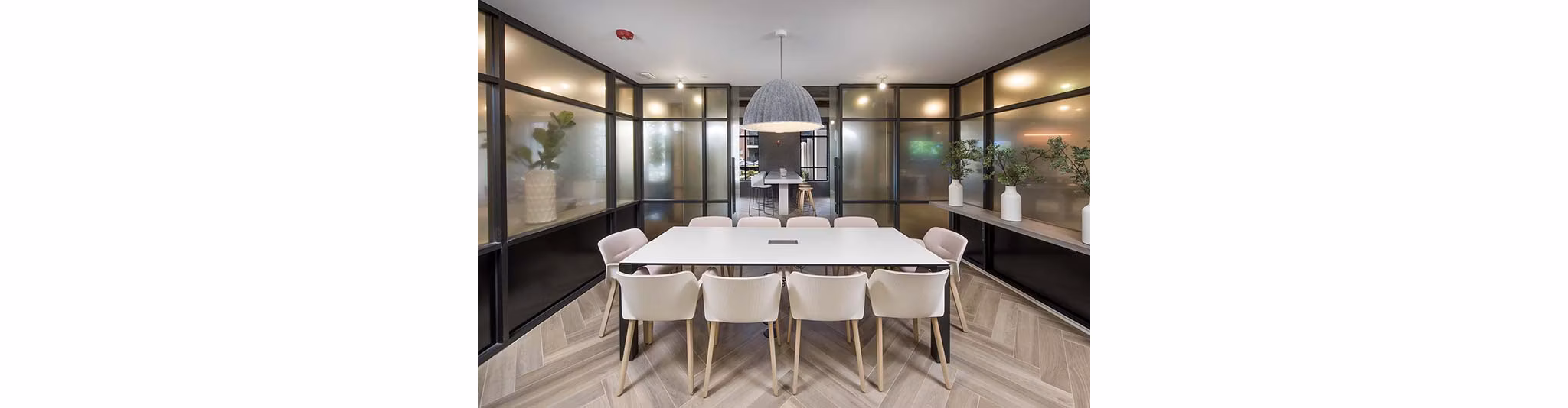 Meeting facility with modern equipment at The Penrose Apartments, ideal for business gatherings and events