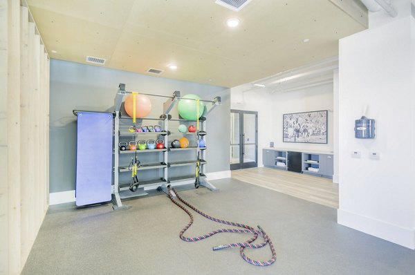 fitness center at The Penrose Apartments