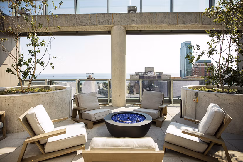 grill area at Imprint Apartments 
