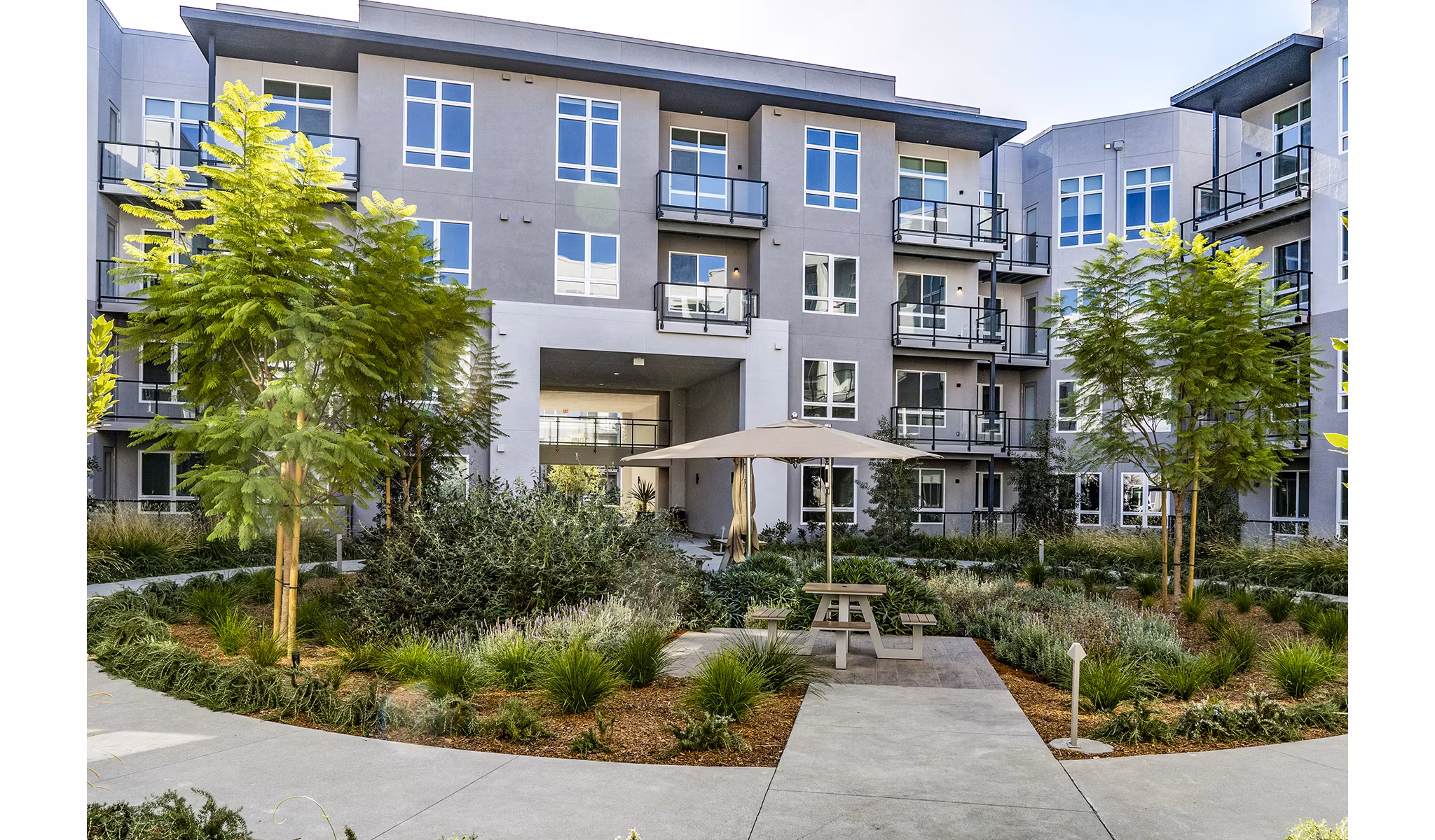 The Asher Apartments: Modern building with sleek architecture in Alexandria, VA